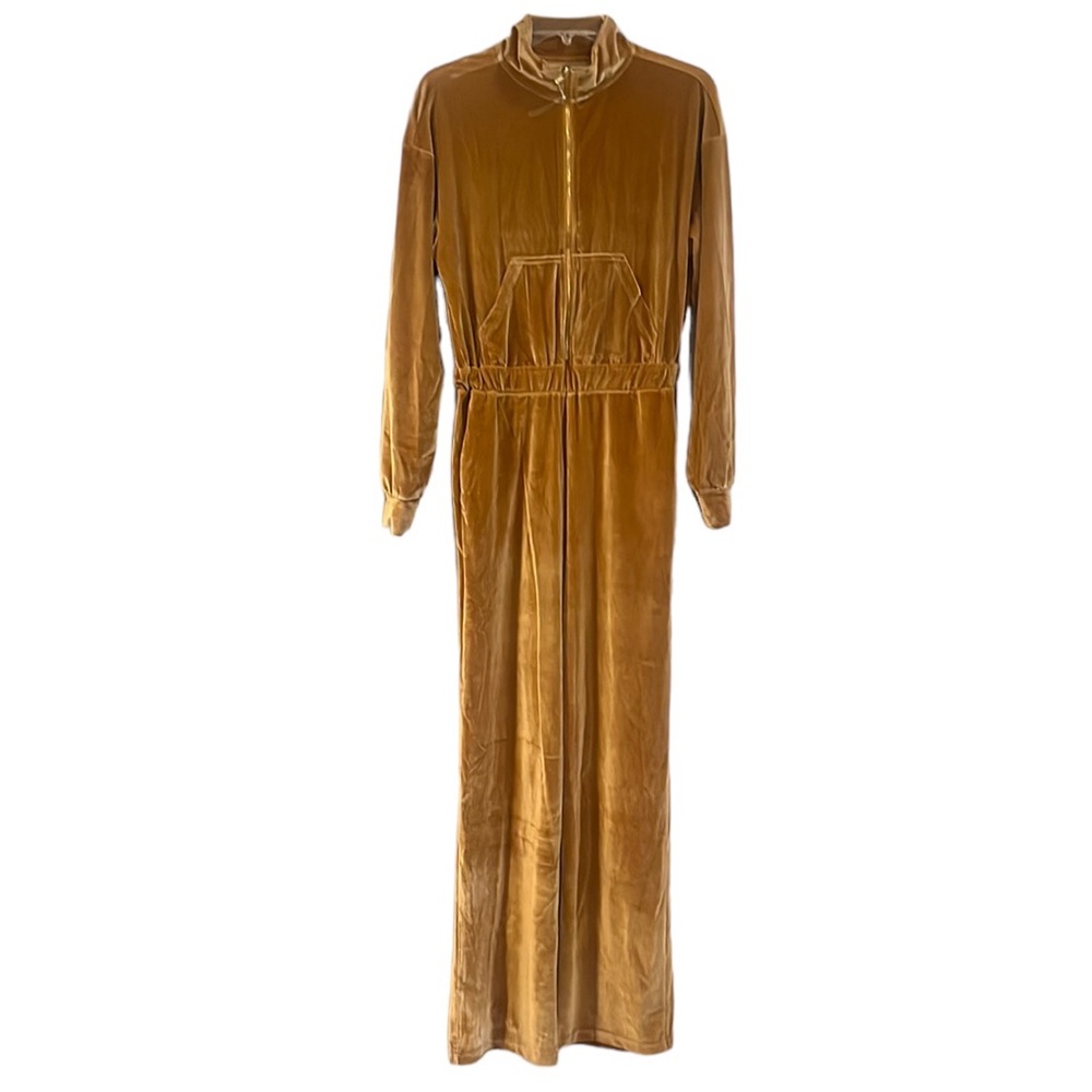 FABLETICS VELOUR ZIP UP WIDE LEG ONSIE LIGHT HONEY SIZE M NEW WITHOUT TAG